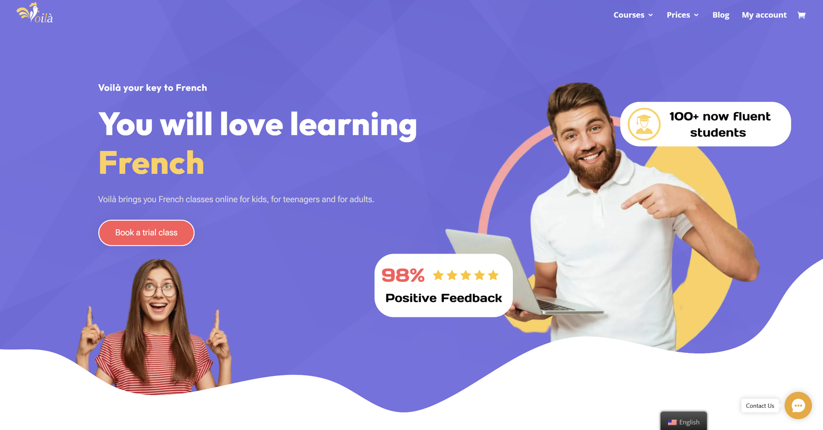 Site French Classes Online Voilà, cours de français en ligne